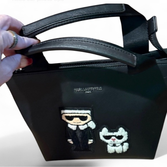 NEW WITHOUT TAGS KARL LAGERFELD PARIS MAYBELLE ZIPPER BLACK MEDIUM CROSSBODY